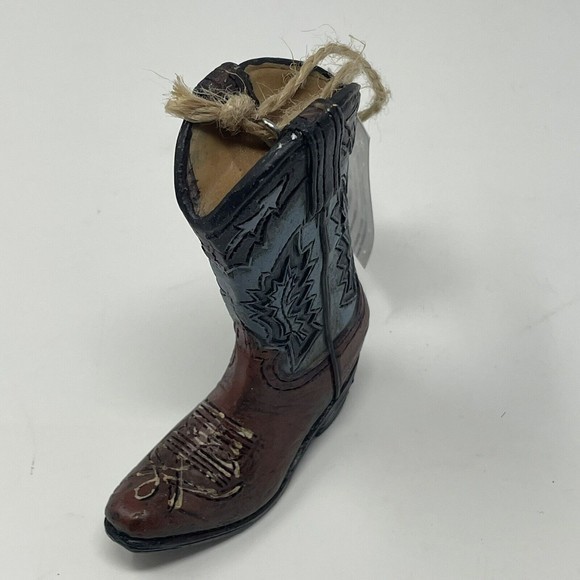 New Blue Cowboy Boot CHRISTMAS  ORNAMENT 3 Inch‎ Western Country Cowgirl - Picture 3 of 11